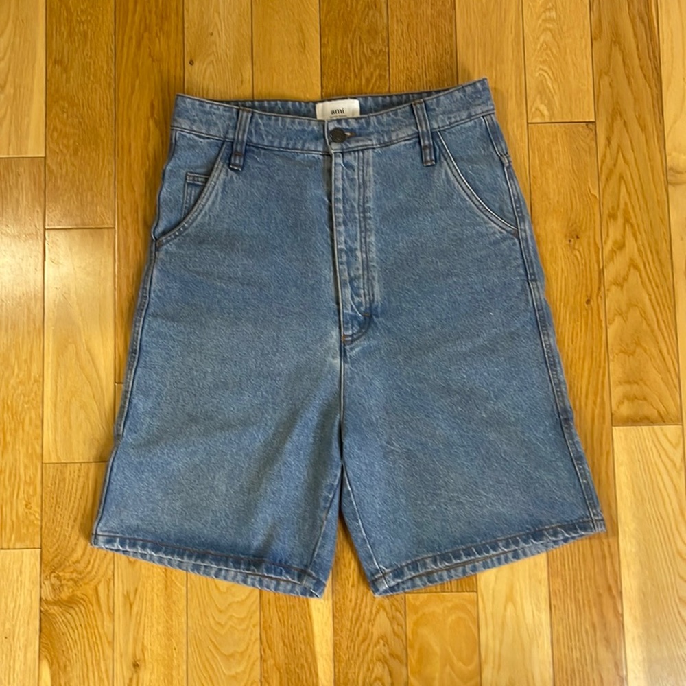 AMI Paris Alex denim shorts in blue